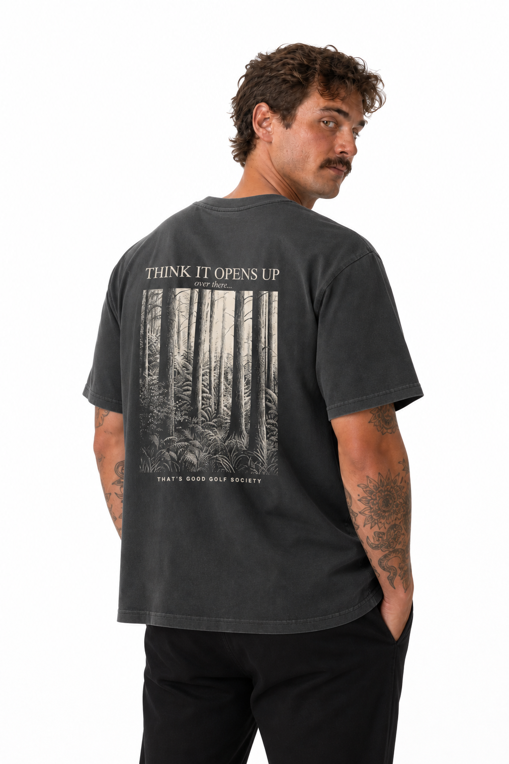 Opens Up Tee - Charcoal
